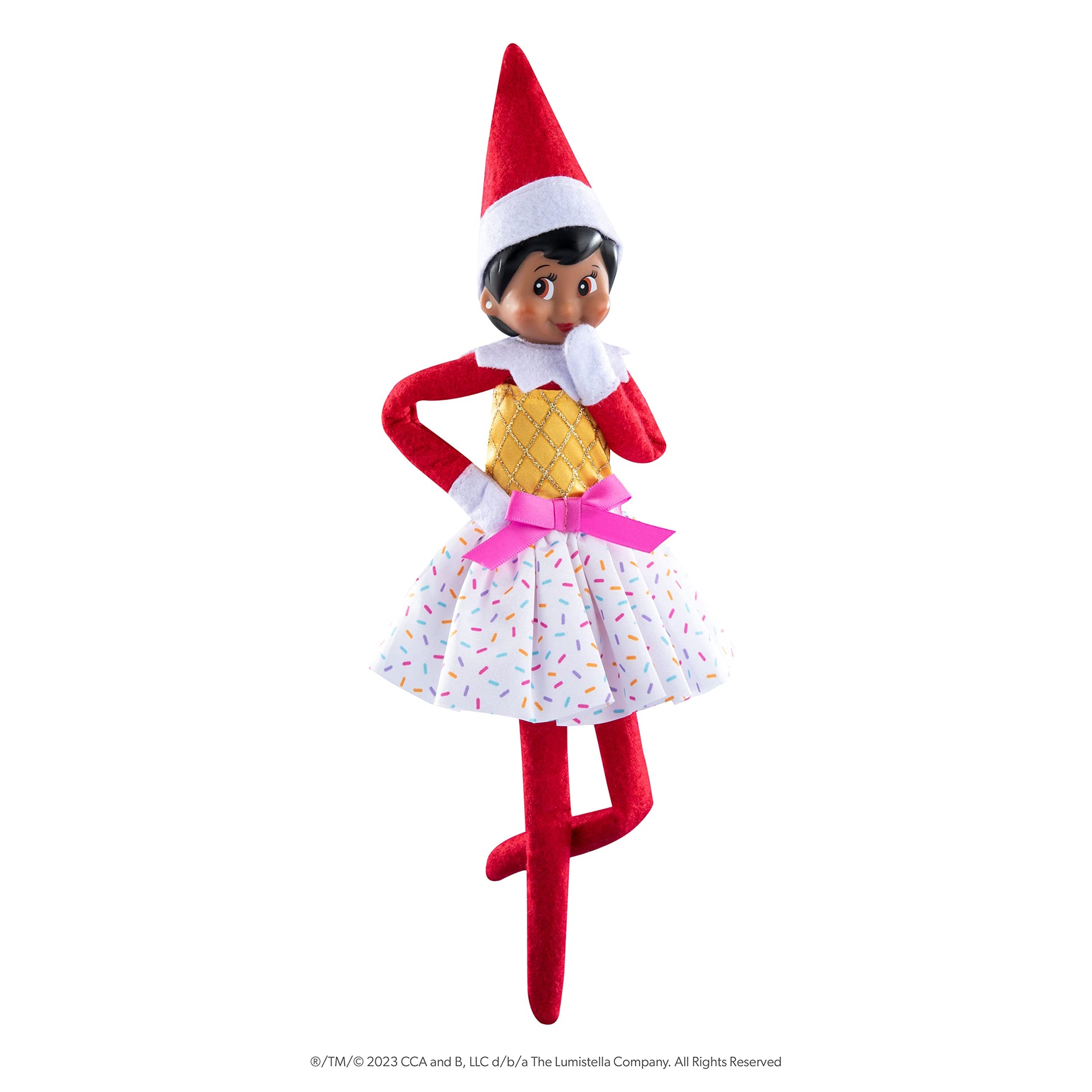 The Elf on the Shelf Claus Couture Ice Cream Party Dress Accessory for your Scout Elf - Ice Cream Cone Inspired Dress & Bodice - Scout Elf NOT
