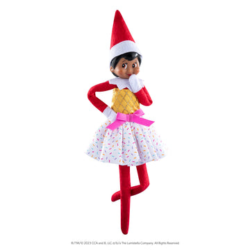 The Elf on the Shelf Claus Couture Ice Cream Party Dress Accessory for your Scout Elf - Ice Cream Cone Inspired Dress & Bodice - Scout Elf NOT