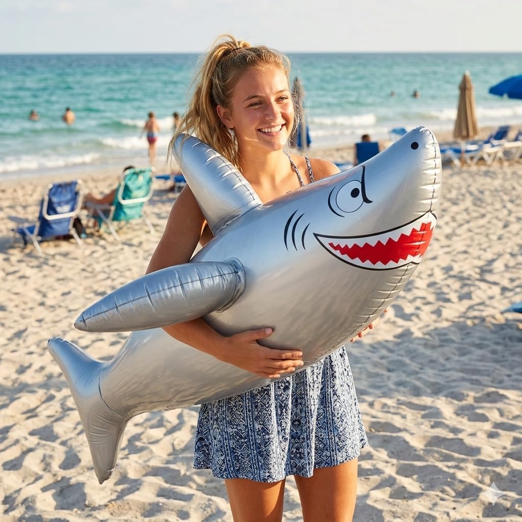 One 40" Long Vinyl Inflatable Shark