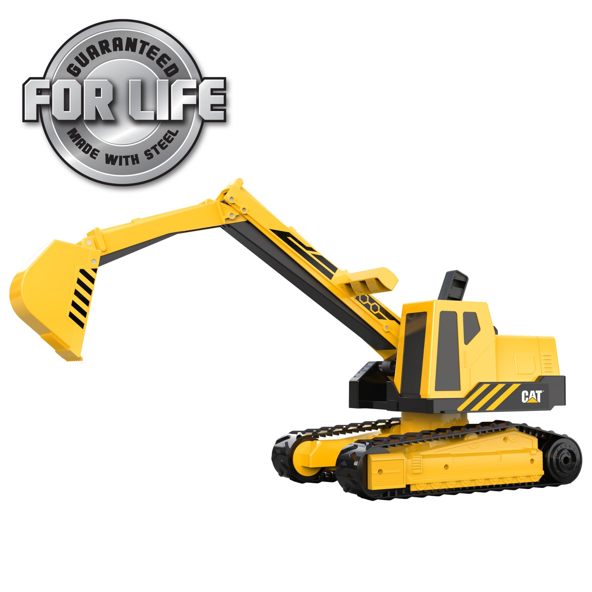 CAT Construction Toys, CAT Steel Construction Excavator - Heavy-Duty & Durable - Ergonomic Handles 3+ Years - Dig & Haul Dirt All Day Long!