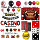 Casino Theme Party Decoration Las Vegas Birthday Party Dino Casino Night Poker Party Supplies Set for Adults Include Balloon Garland Kit, Casino