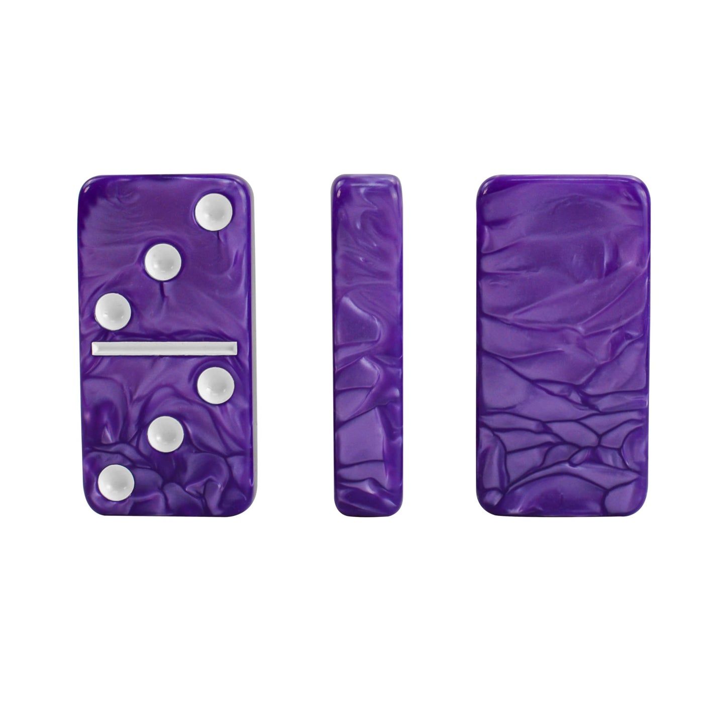 Vovotuzzi Dominos Set for Adults and Kids - Domino Set for Classic Board Games - Thick Jumbo Dominoes Double 6 for Travel Games - Purple Domino's 28
