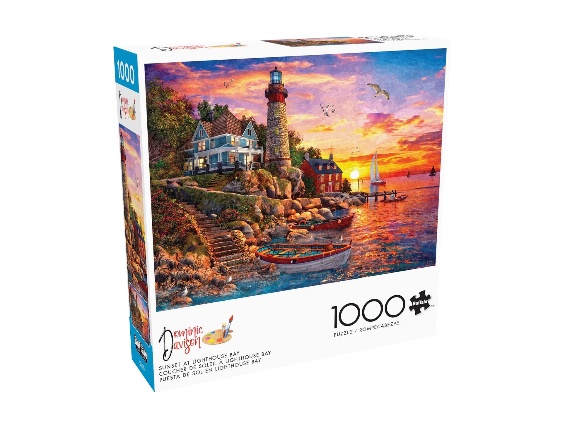 Buffalo Games - Sunset at Lighthouse Bay - 1000 Piece Puzzle for Adults