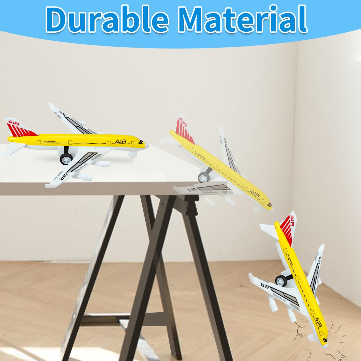 QUANA Toy Airplanes 2 Pack Diecast Plane Model Pull Back Airplane Toys for 3 4 5 6 7 Years Old Boys, Alloy Aircraft Kids Play Vehicles Aeroplane
