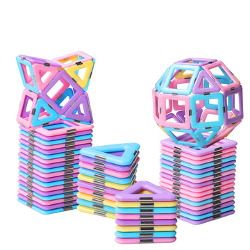 Tolnetr Magnetic Tiles Toys for 3 4 5 6 7 8+ Year Old Boys Girls Upgrade Macaron Castle Blocks Building Set for Toddlers STEM Creativity/Educational