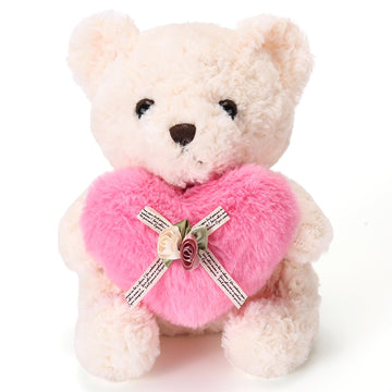 ABEARCAR Cute Teddy Bear Stuffed Animals with Pink Heart for Kids,Soft Teddy Bear Plushies Valentine's Day, for Girlfriend Kids or Mom