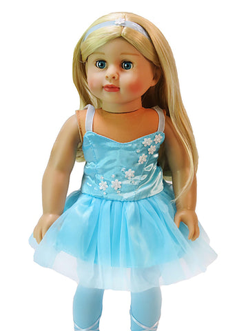 American Fashion World Blue Ballerina 4pc Set for 18-Inch Dolls | Premium Quality & Trendy Design | Doll Clothes