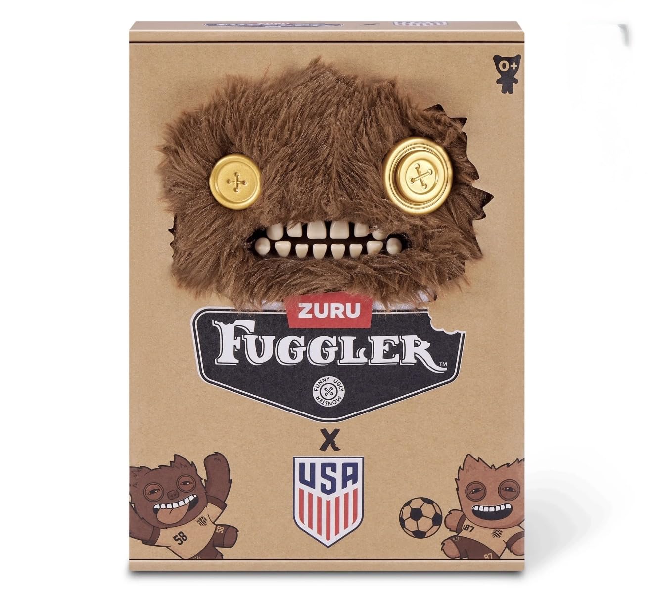 ZURU Fuggler USA Soccer Plush - 9 Inch Funny Ugly Monster Collectible Sports-Themed Plush Toy (Fuggler USA Soccer #76)