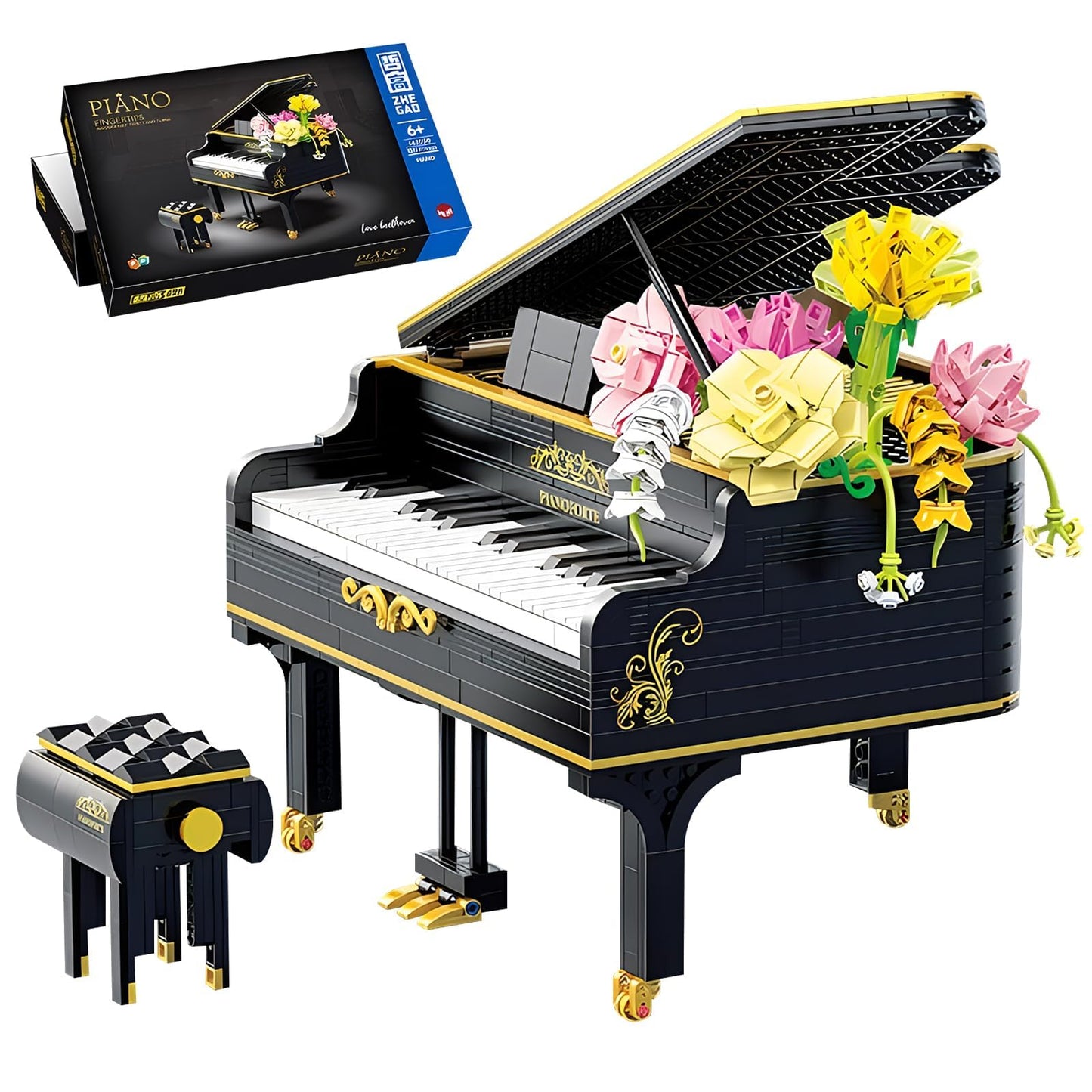 1306pcs Mini Ideas Piano Model Building Block Set, Music Lovers Collection Set, The Best Gift for Boys and Girls