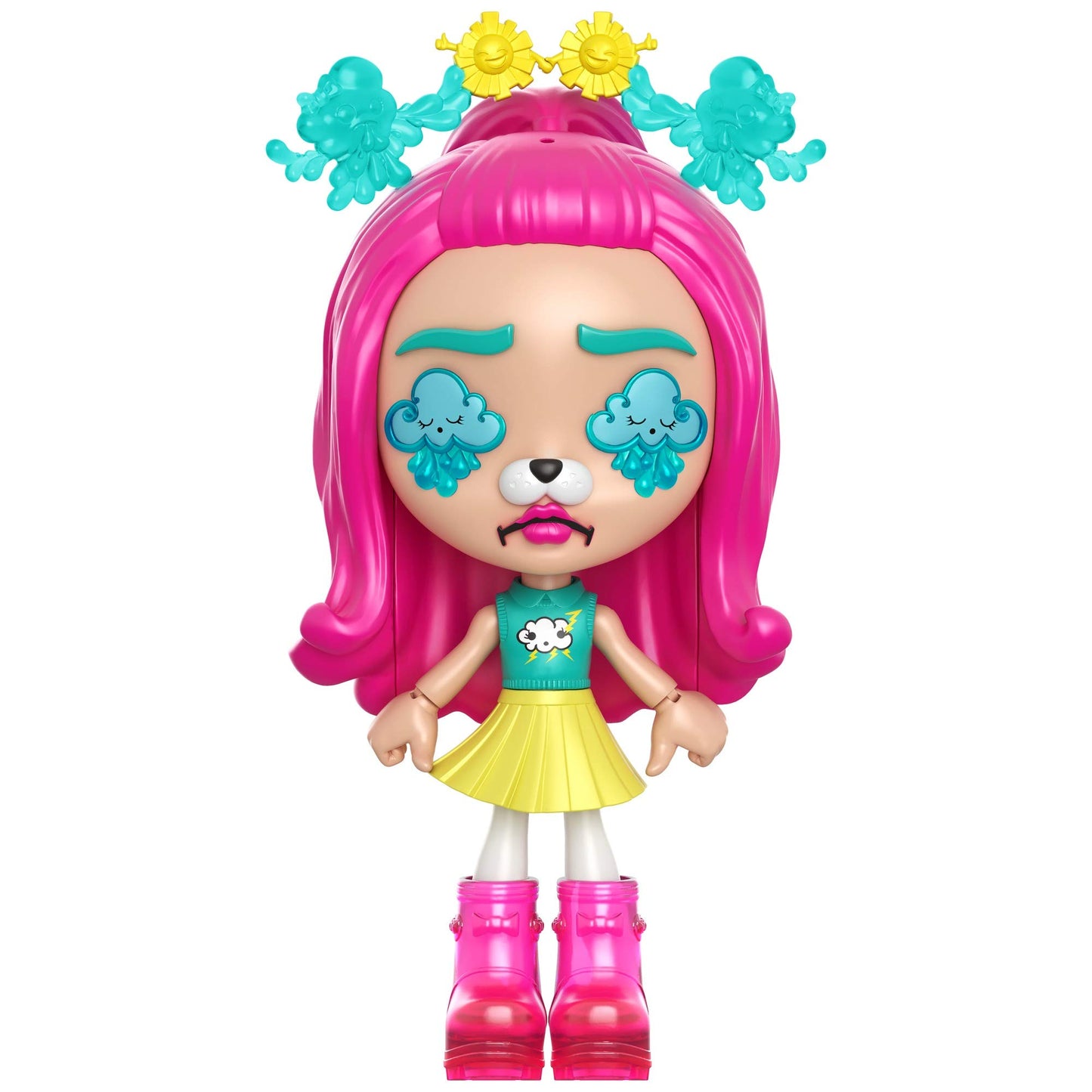 Mattel Lotta Looks Doll with 10+ Plug and Play Pieces, 100+ Looks in a Fun Rain or Shine Weather Theme