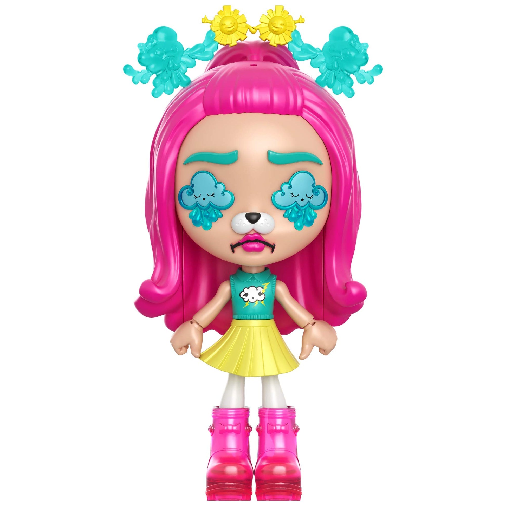 Mattel Lotta Looks Doll with 10+ Plug and Play Pieces, 100+ Looks in a Fun Rain or Shine Weather Theme