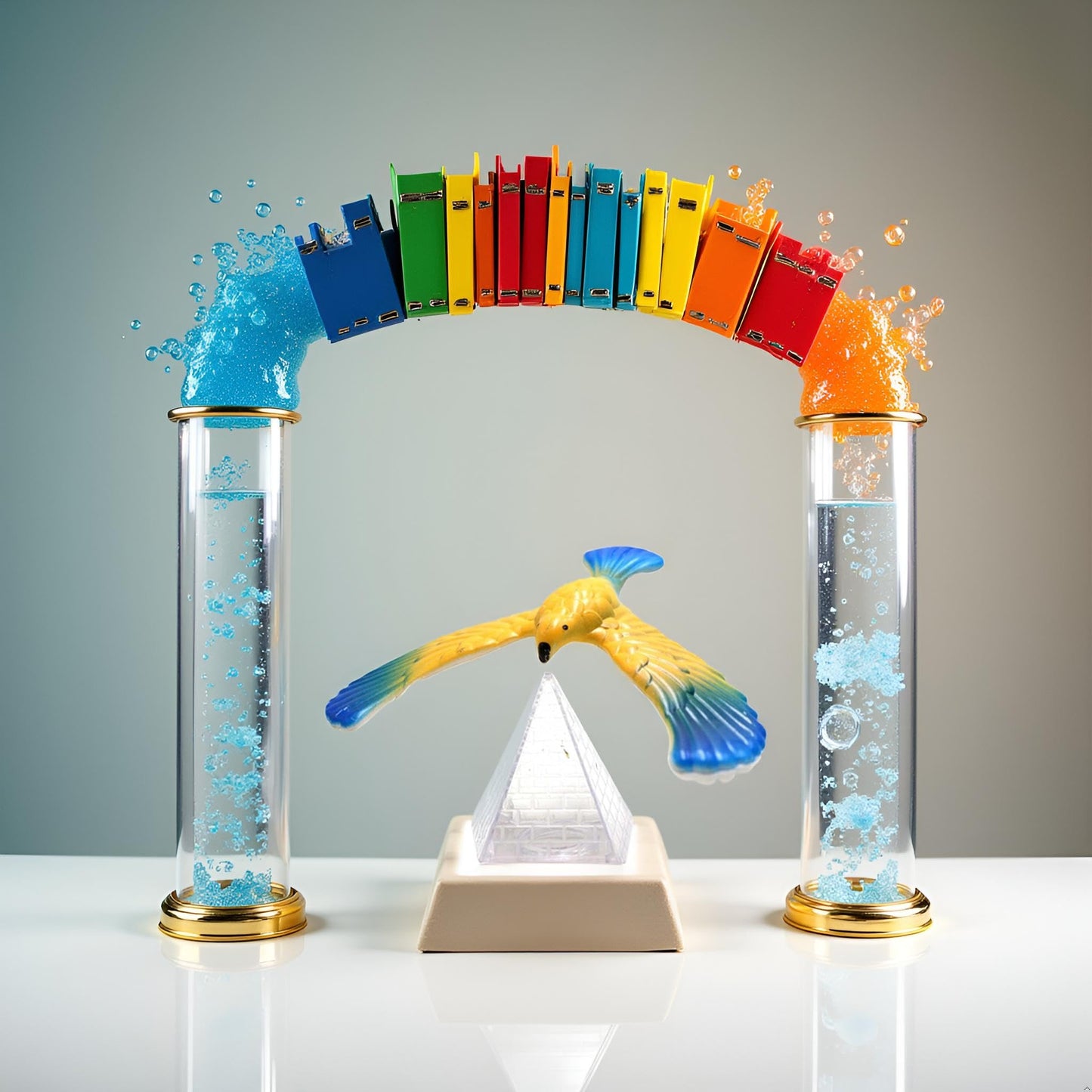 Balance Bird, Balancing Bird Clear Triangle Stand, Classic Educational, Bird That Can Balance Gravityy Finger for Adults, Eagles Stocking Stuffers