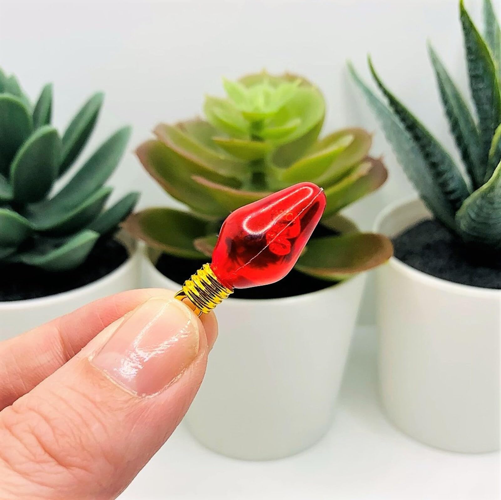 Miniature Christmas Light Bulbs, Mini Christmas Light Bulb, Dollhouse Tree Ornaments, for Christmas Ornament Supplies, Fairy Garden (48PCS) (Small