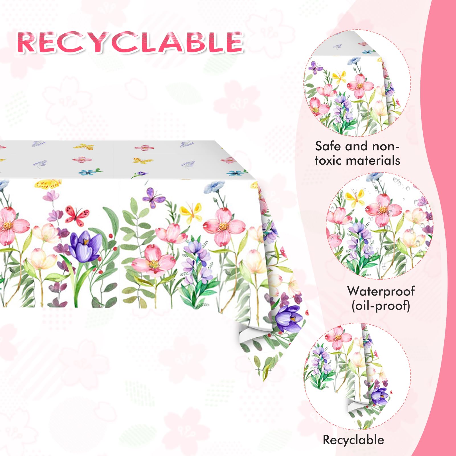 41 PCS Wildflower Party Decorations Floral Theme Disposable Tableware floral paper plates Napkin Tablecloth Floral Party Decorations for Wedding Tea