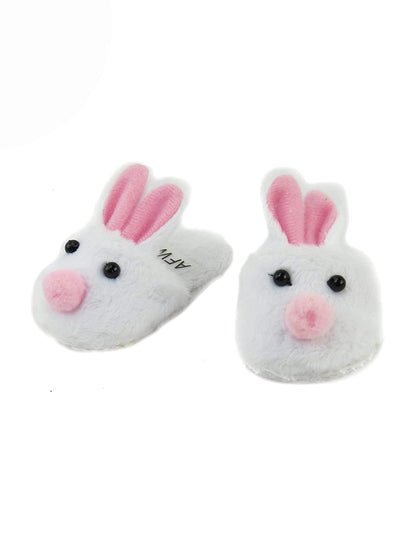 American Fashion World Bunny Slippers for 18-Inch Dolls | Premium Quality & Trendy Design | Dolls Shoes | Shoe Fashion for Dolls for Popular Brands