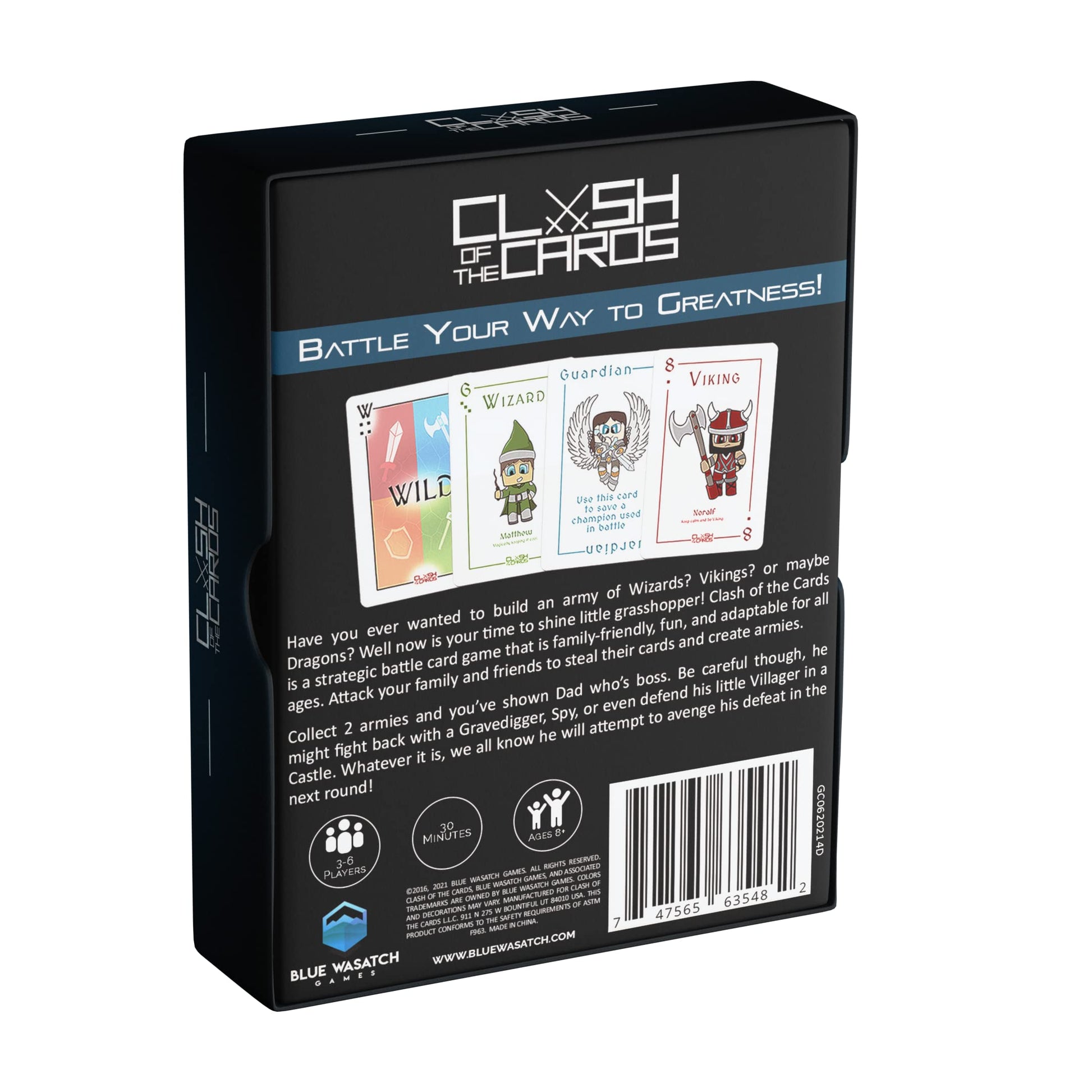 Blue Wasatch Games Clash of The Cards Card Game - Match, Collect, and Battle for Armies, Use Action Cards to Protect and Attack. Fun for Adults