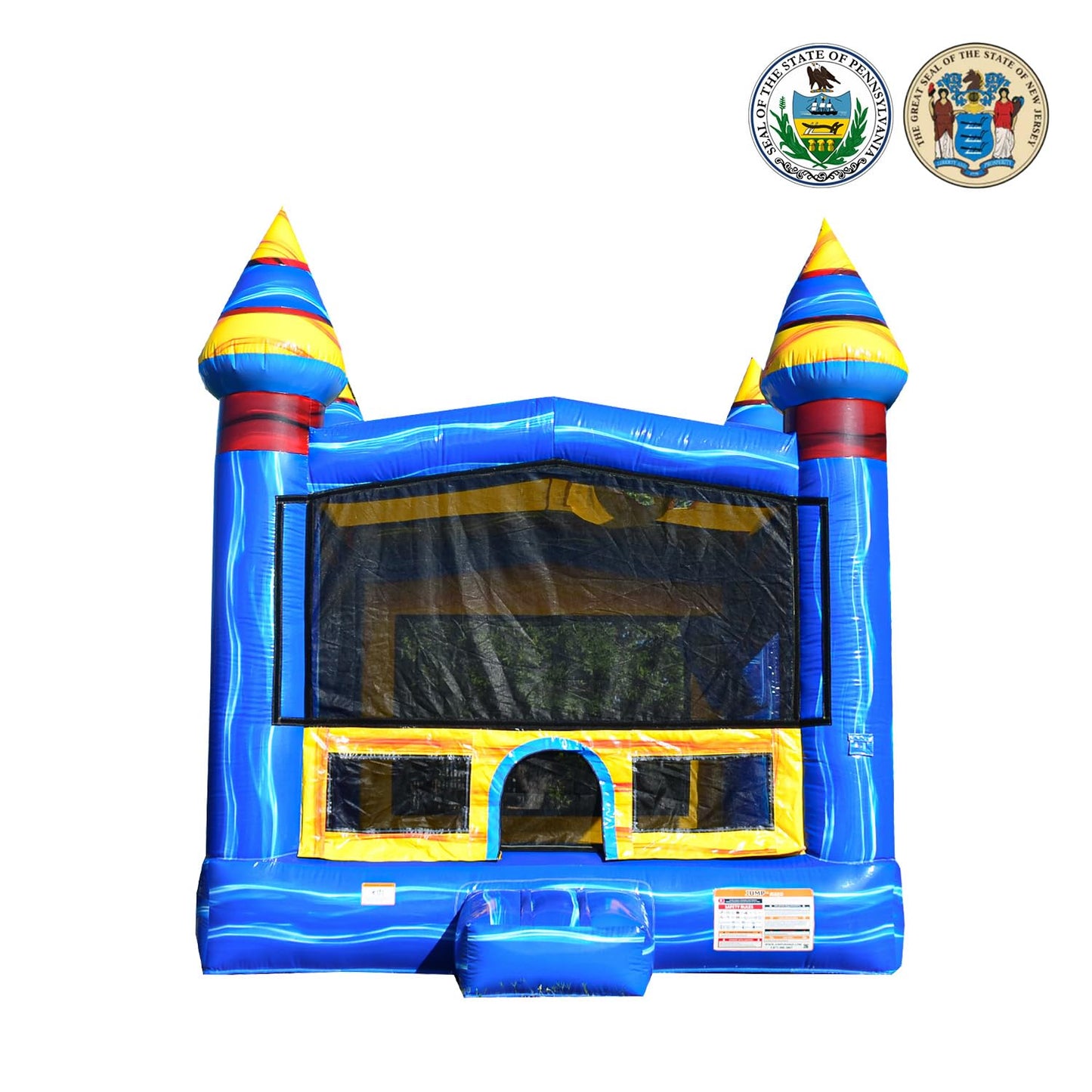 JumpOrange 13’x13’x16’ Melting Arctic Bounce House with Blower & Basketball Hoop ; 15oz Commercial Grade PVC Vinyl, Inflatable Jumper for Kids