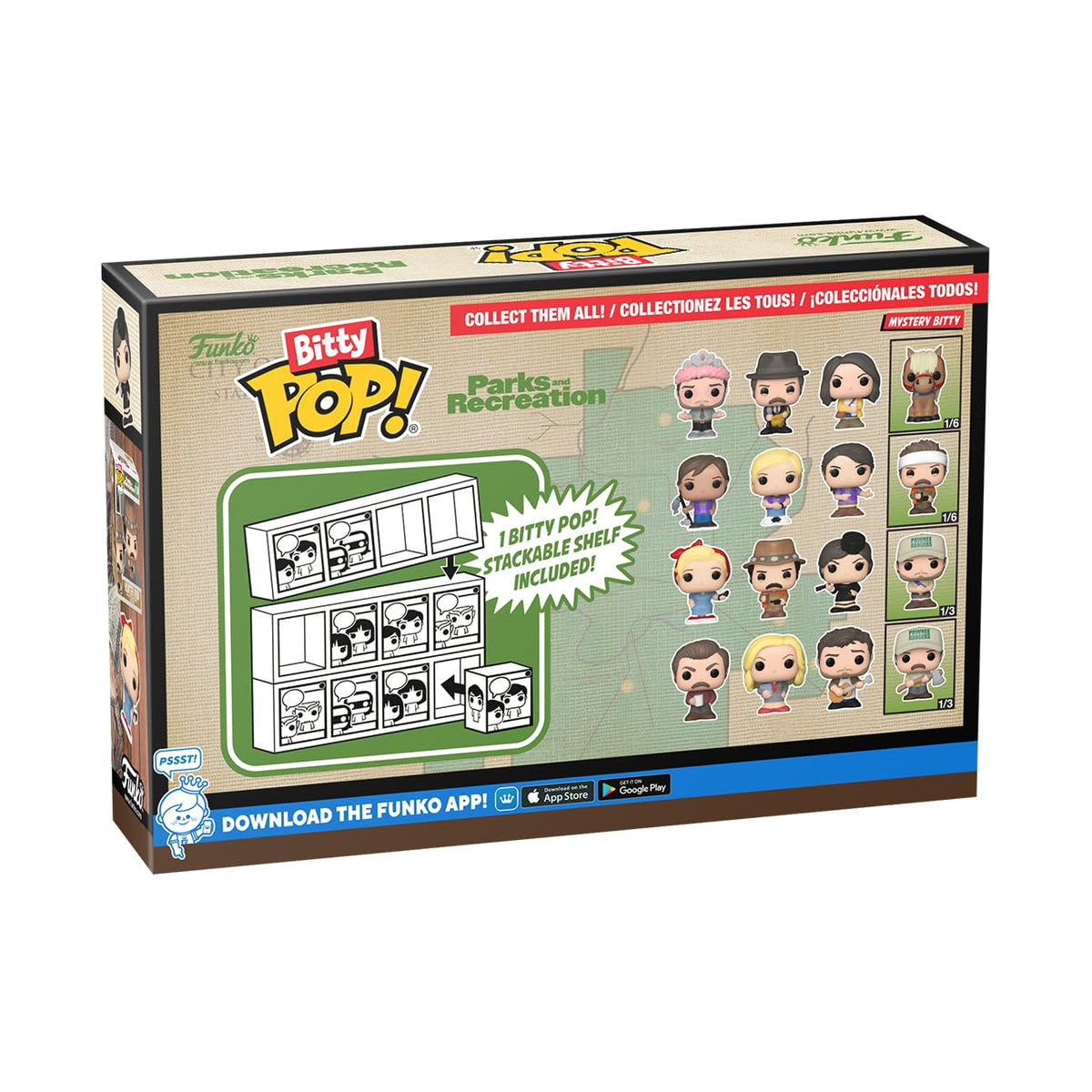 Funko Bitty Pop! Parks & Recreation 4-Pack: Ann, Leslie, April, and a Mystery Bitty POP! Figure - 0.9 Inch (2.2 Cm) - Stackable Display Shelf Included