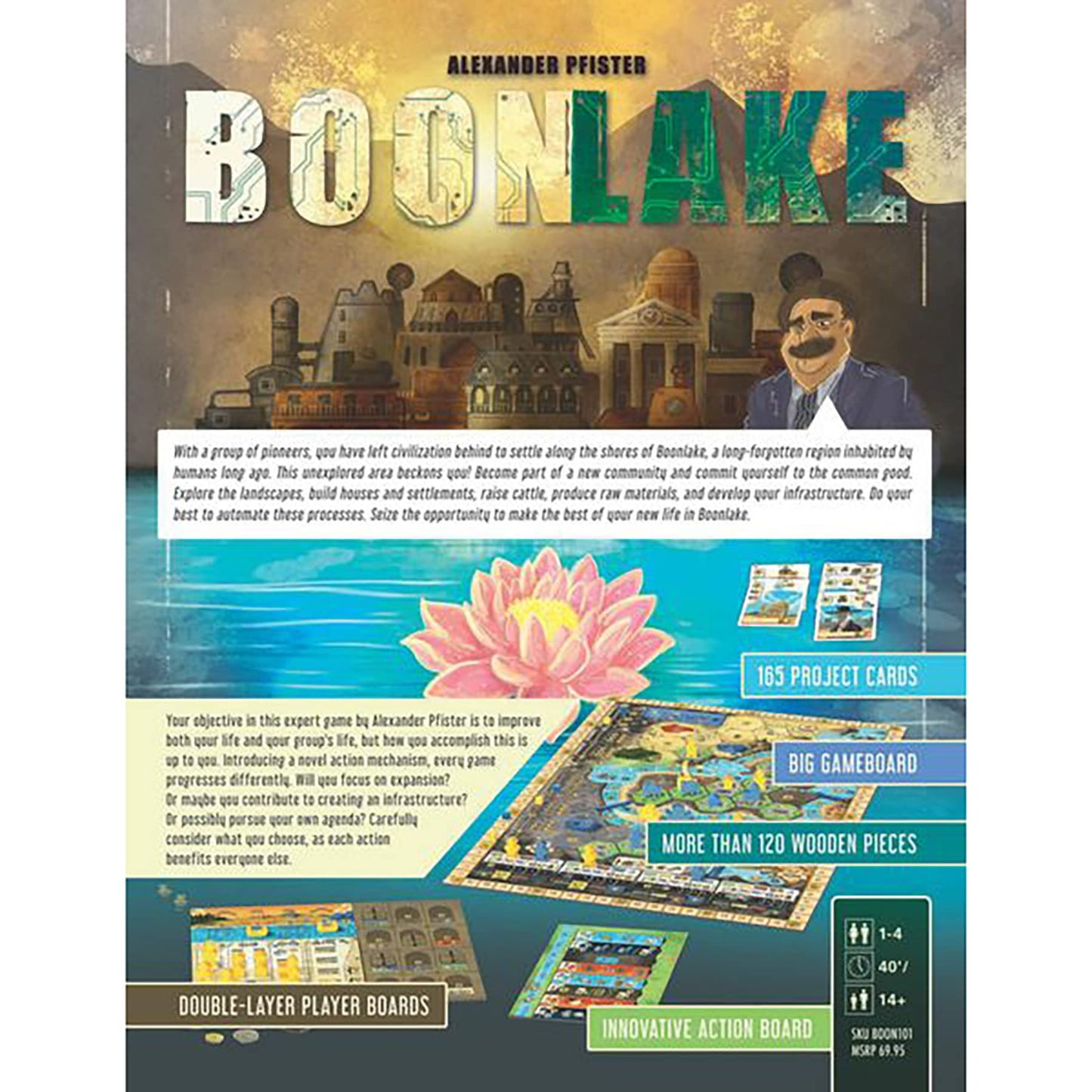 Capstone Games Boonlake Euro Strategy Board Game for 1-4 Players - Hand Management, Engine Building, Resource Planning, Territory Development
