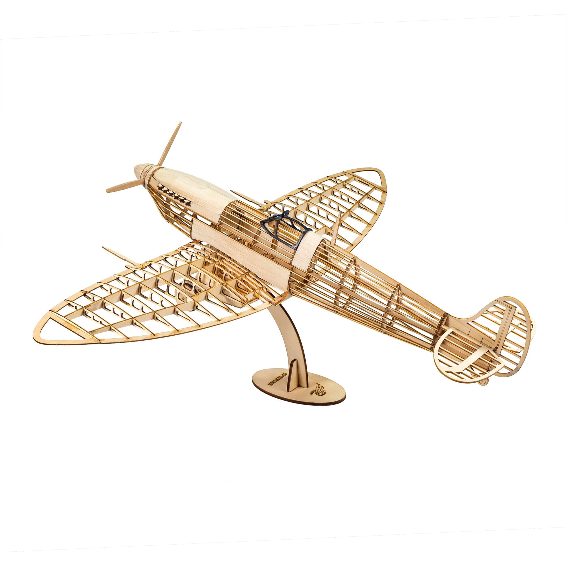 3D Wooden Puzzles DIY Spitfire Fighter Model Aircraft 1:25, Laser Cut Balsa Wood Model Airplane Kits to Build for Adults, Wooden Models Airplane