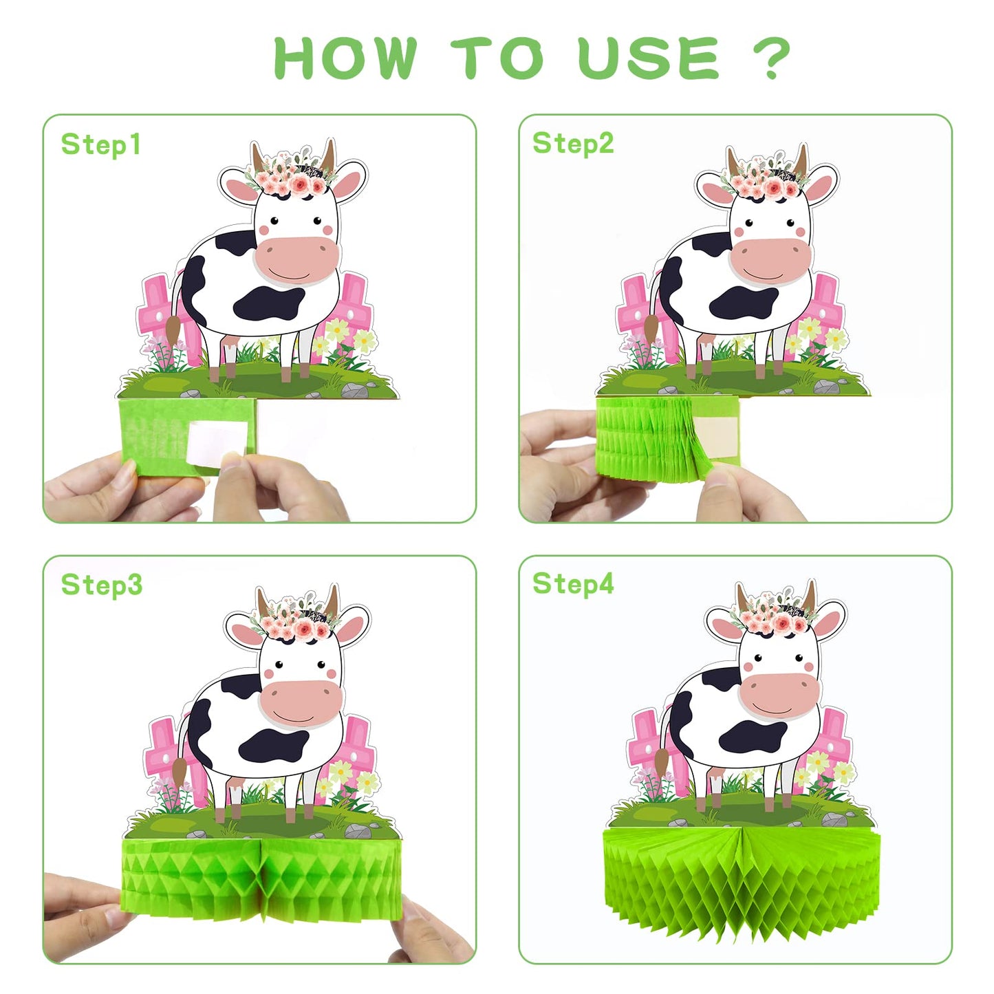 PHIAMOLY 9 Pcs Farm Animal Honeycomb Centerpiece Farm Birthday Party Supplies Farm Theme Indoor and Outdoor Table Decorations barn Party Supplies
