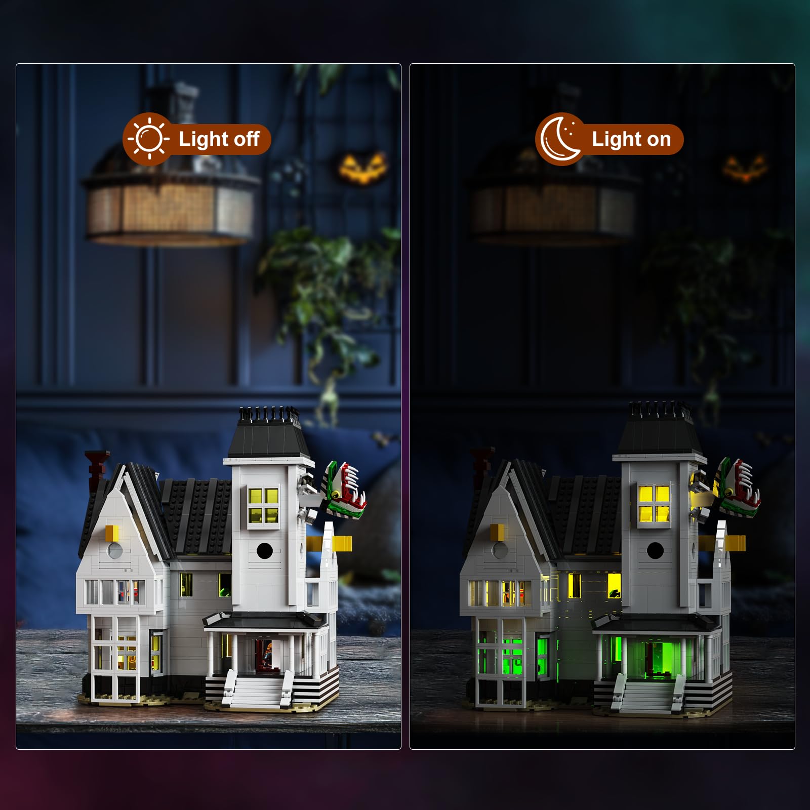 Horror Movie Beetle House Halloween Building Blocks Set, Betelgeuse Sandworm Monster Lydia Deetz Toys Compatible with Lego, Creative Birthday Decor