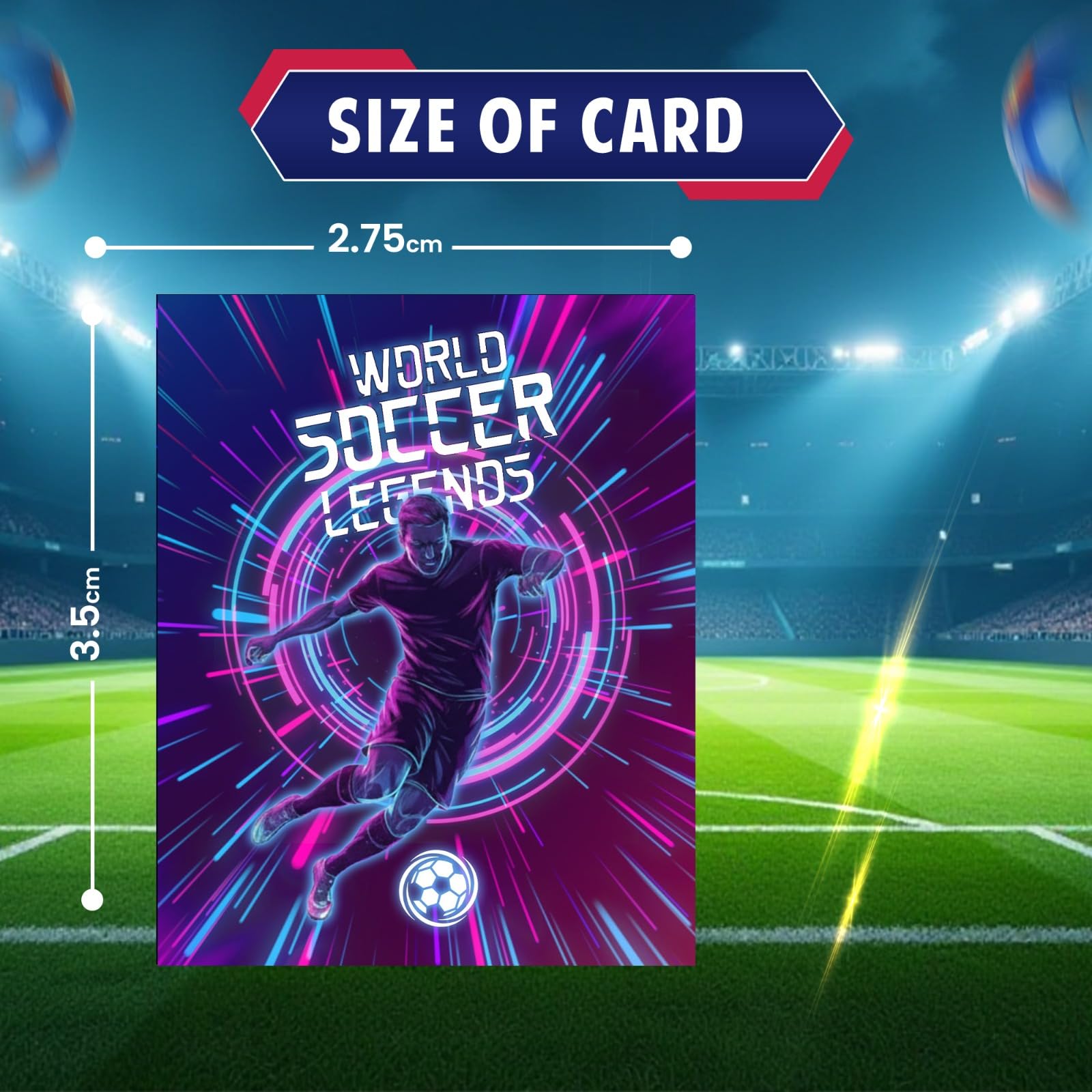 Soccer Trading Cards 2025-2026 | 50 Playing Cards Collection | Look for 10 Ultra Rare & 2 Golden Edition Cards | Random Premium Soccer Cards | Value