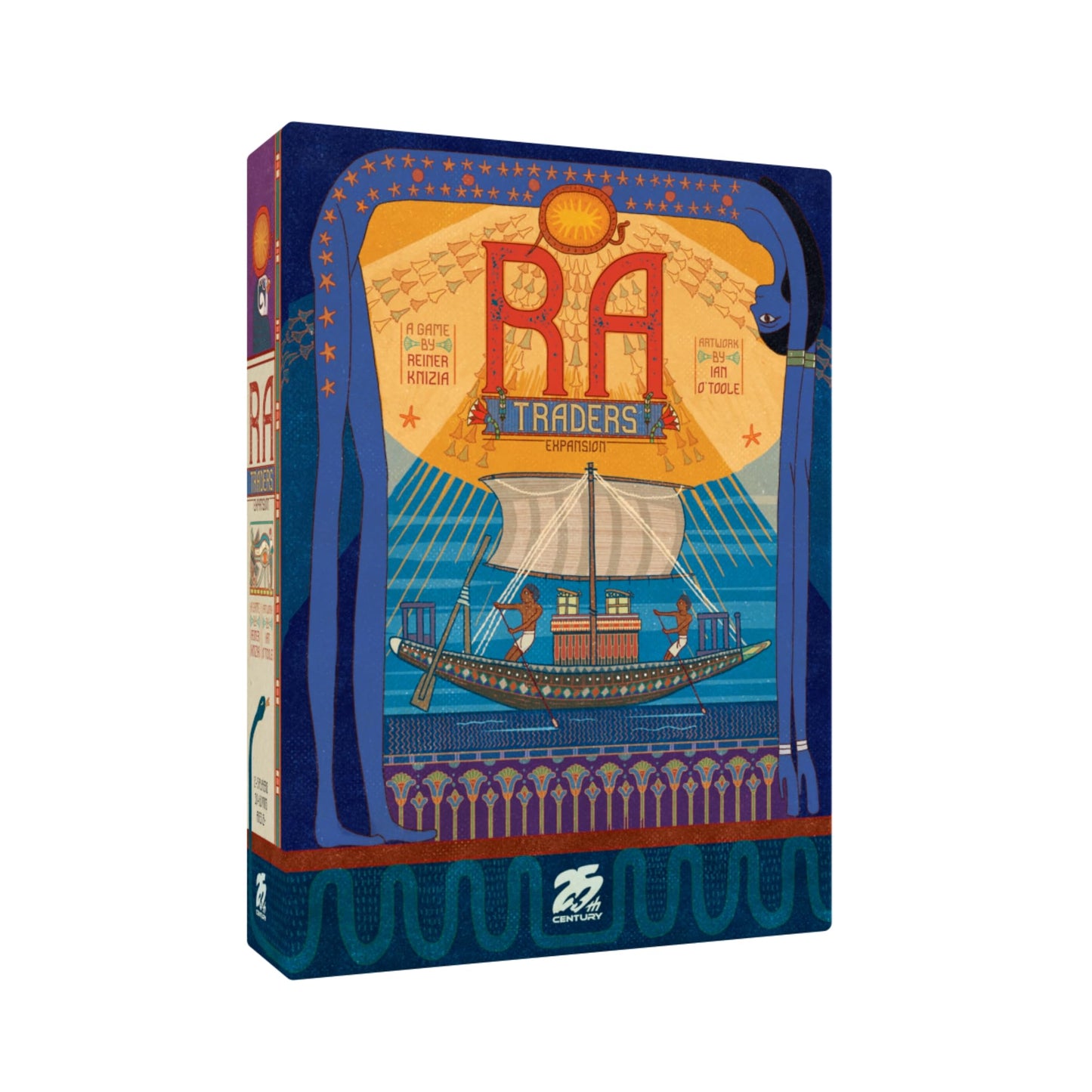 Ra: Traders Expansion - Expansion for Reiner Knizia’s Classic Auction Board Game by 25th Century Games | New Auction Tiles, Nile River Trade Mechanics