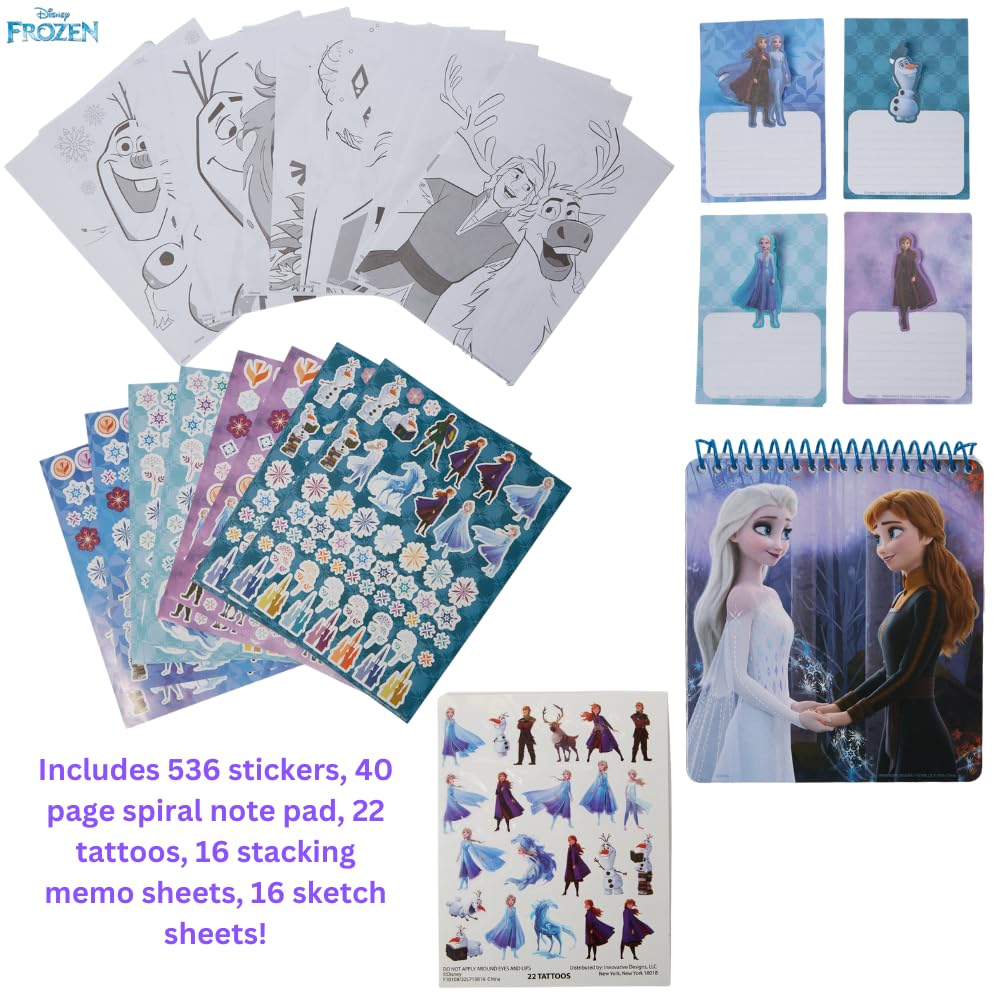 Innovative Designs Disney Frozen Creativity Fun Kids Art Set for Coloring, Painting, and Crafts