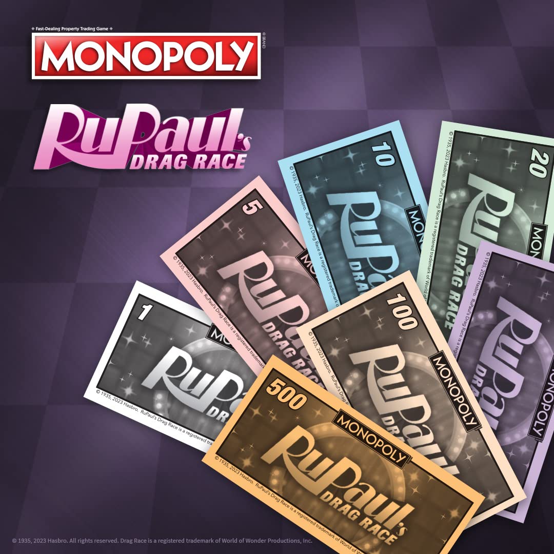 Monopoly RuPaul’s Drag Race | Officially Licensed Collectible Board Game | Play as Checkered Flag, Lipstick, Roll of Duct Tape, and More | Based On