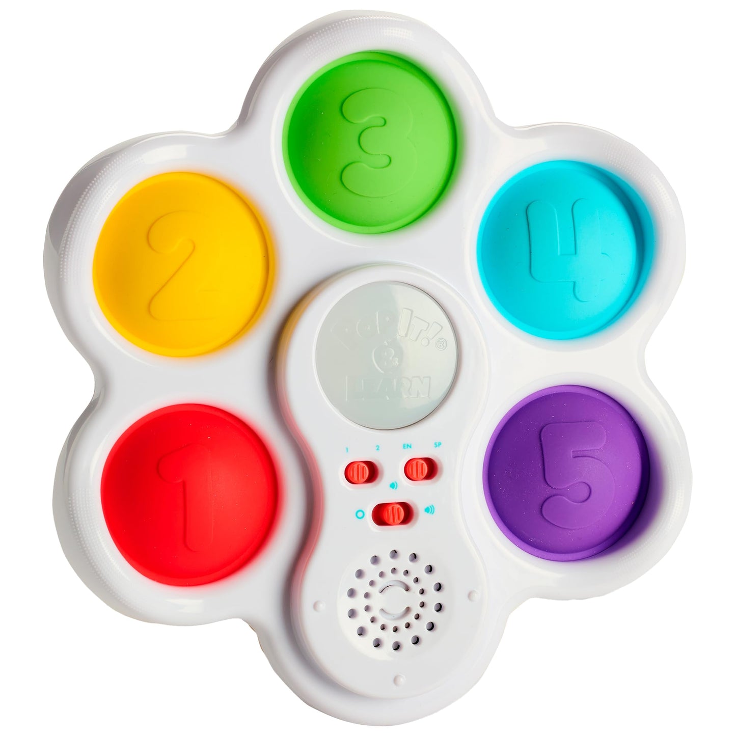 Chuckle & Roar Pop It Board, Bilingual Toddler Learning Toy, Quiet Mode