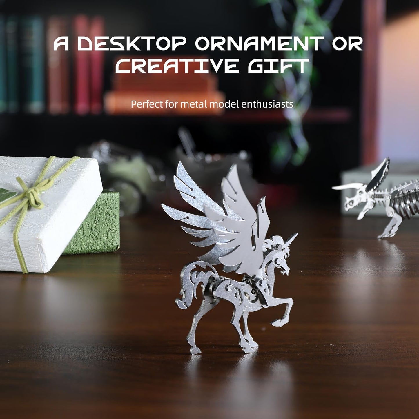Kolotesame Mythical Unicorn 3D Metal Puzzle Model for Adults, DIY Animal Sculpture 3D Model Kit Immersive Creative Building Model Art Desk Decor