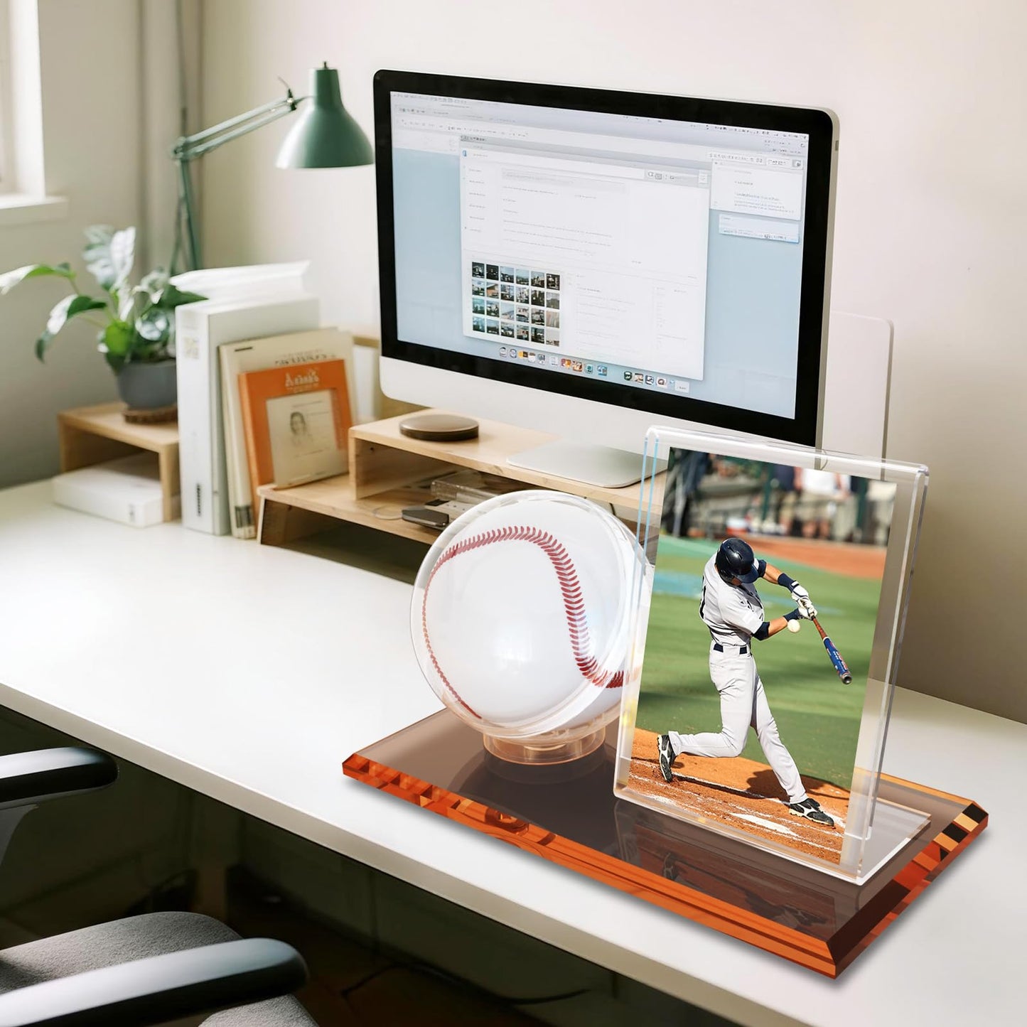 Card Archiver Baseball Display Case, Acrylic Ball Ring & Card Stand Set