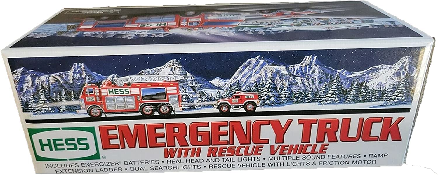 Hess 2005 Emergency Truck with Rescue Vehicle by Amerada Hess Red