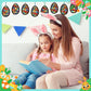 HABDJILTY 32PCS Easter Egg Crafts Kit,Paper Egg Suncatchers,Easter Tissue Paper Suncatcher Bulk Stained Glass Effect,Easter DIY Kits for Holidays