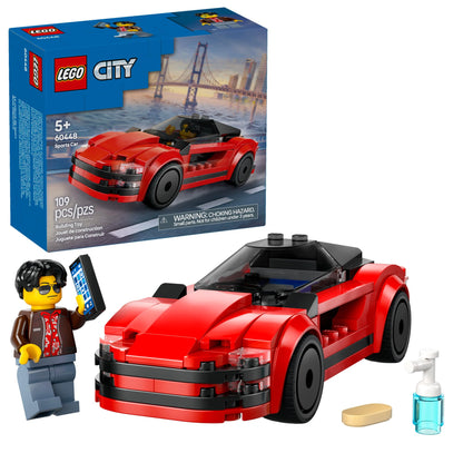LEGO City Red Sports Car Toy - Building Toy for Kids, Boys and Girls, Ages 5+ - Educational Gift for Birthdays and Holidays - Includes Driver