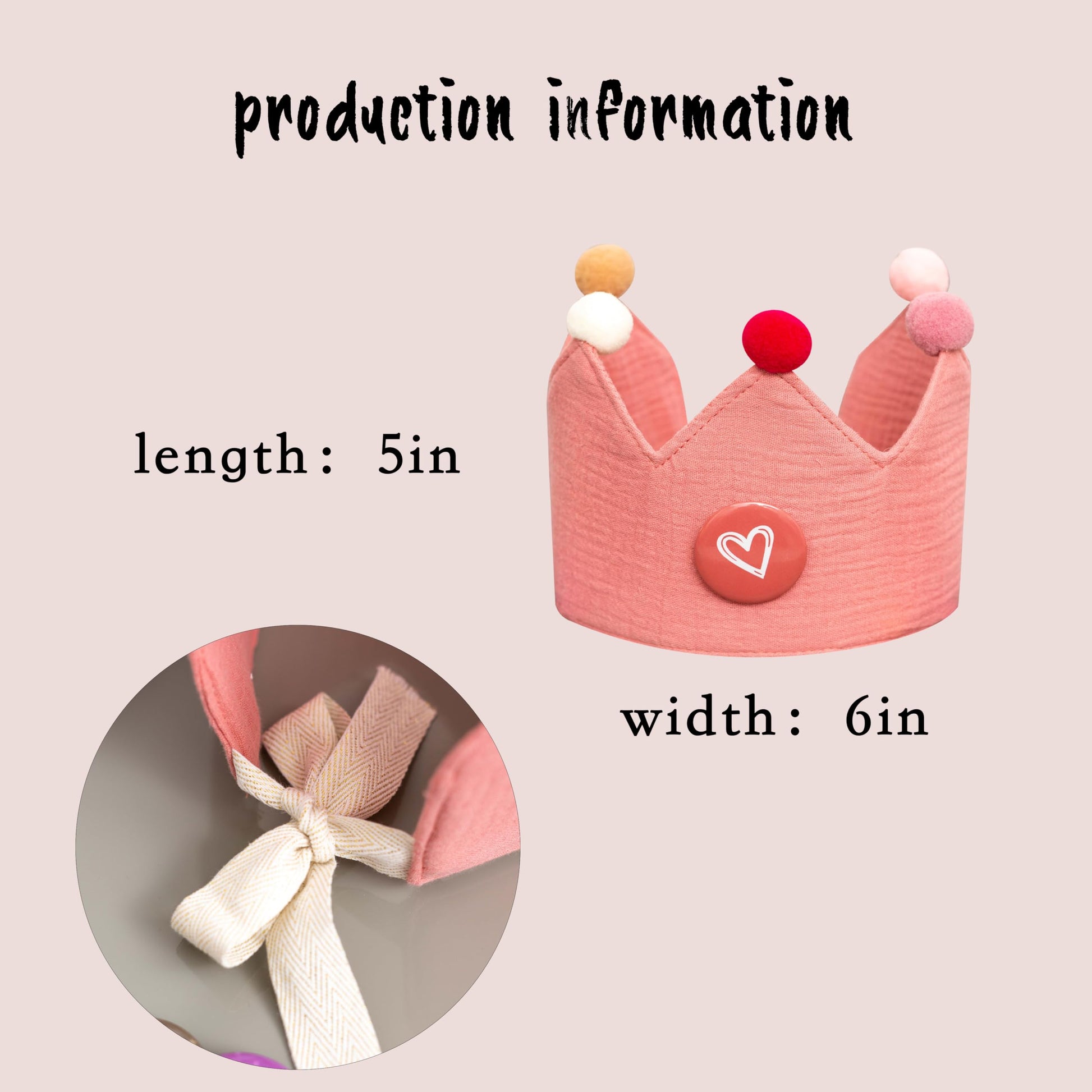 Sherkarmiu Cute Pink Girls Crown Hat with 1-10 Number Badges - Soft Fabric Tiara for Birthday Party Hat Dress Up, Princess Photo Prop
