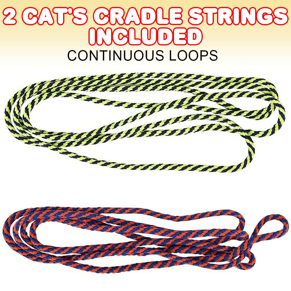 ArtCreativity 63 Inch String for Cat’s Cradle Game, 2 Pieces, Long & Slightly Stretchy, Classic Indoor and Outdoor Fun for Kids, Party Favor and Gift