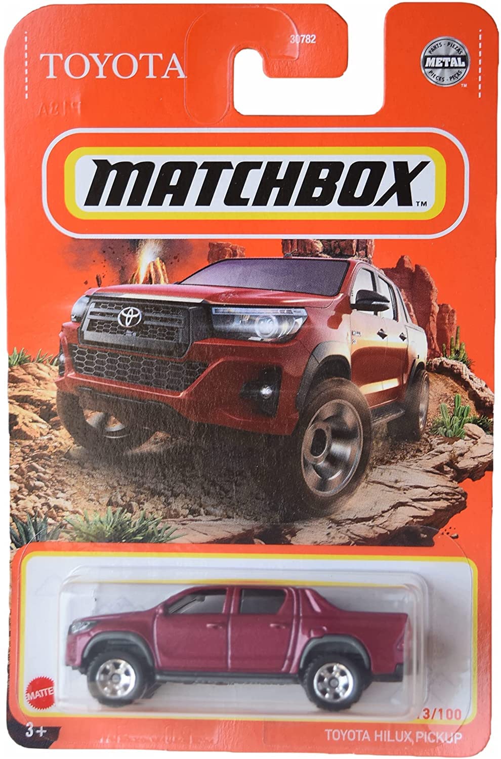 Matchbox Toyota Hilux Pickup, [red] 13/100