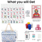 bestcool Mahjong Tile Set, American Mahjong Set with Floral Quilted Carrying Bag, 166 White Tiles, Includes Chips & Dice - Portable Travel Complete