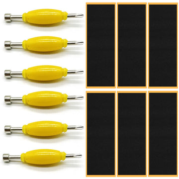 SquEqu 12 Pack Fingerboard Foam Grip Tape Replacement Finger Skateboard Grip Tape Fingerboards Adhesive Backing with Fingerboard Tool Screwdriver Nut