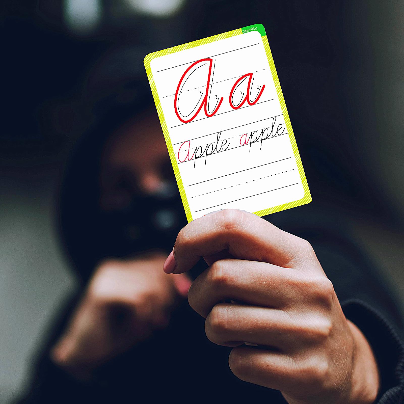 English Letters Cursive Flashcards, Uppercase&Lowercase Cursive Letter Tracing Practice, Montessori Cursive Handwriting Alphabet Flashcard,