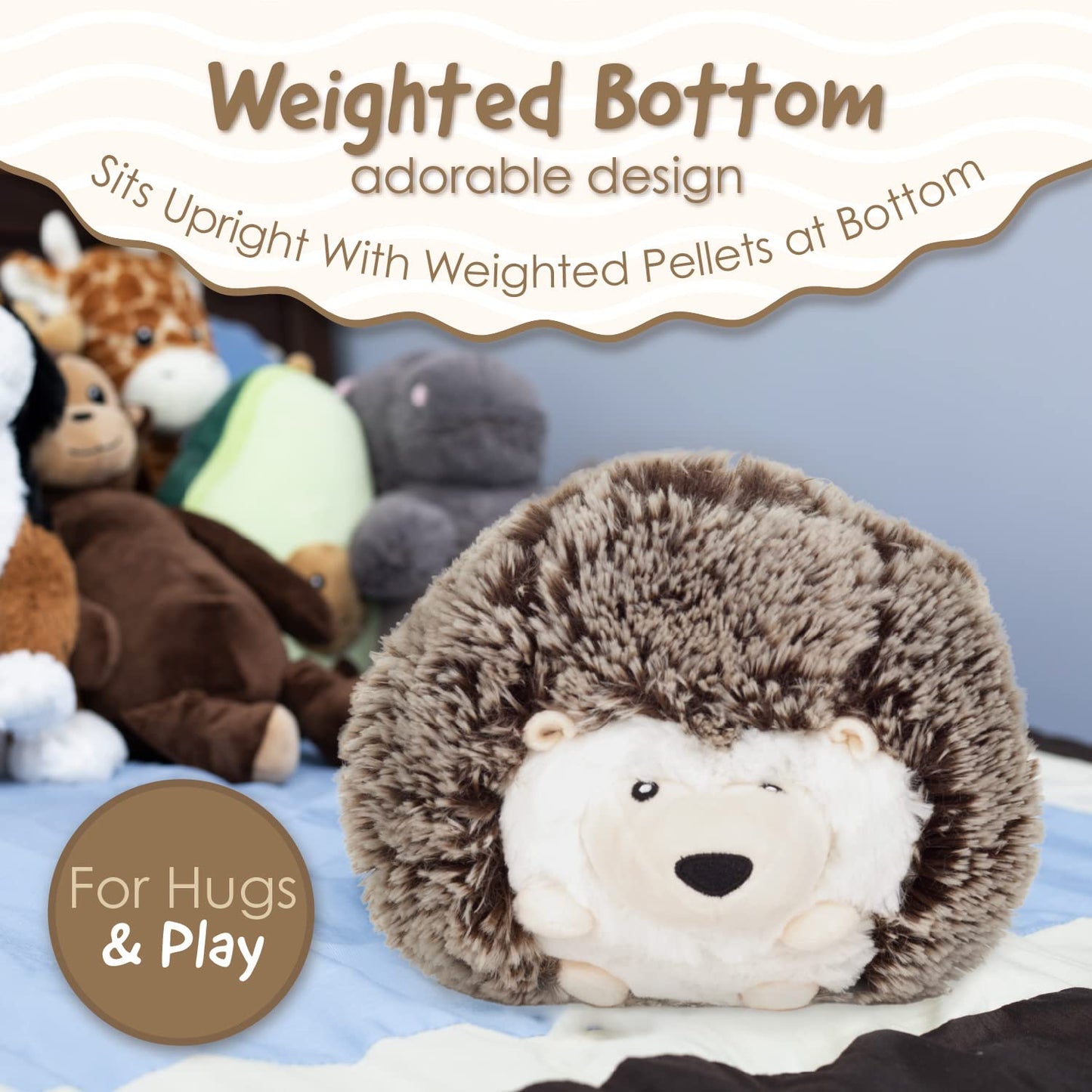 Squirrel Products Cuddle Mates Stuffed Animal Plush Toy - 6 Inch - Hedgehog