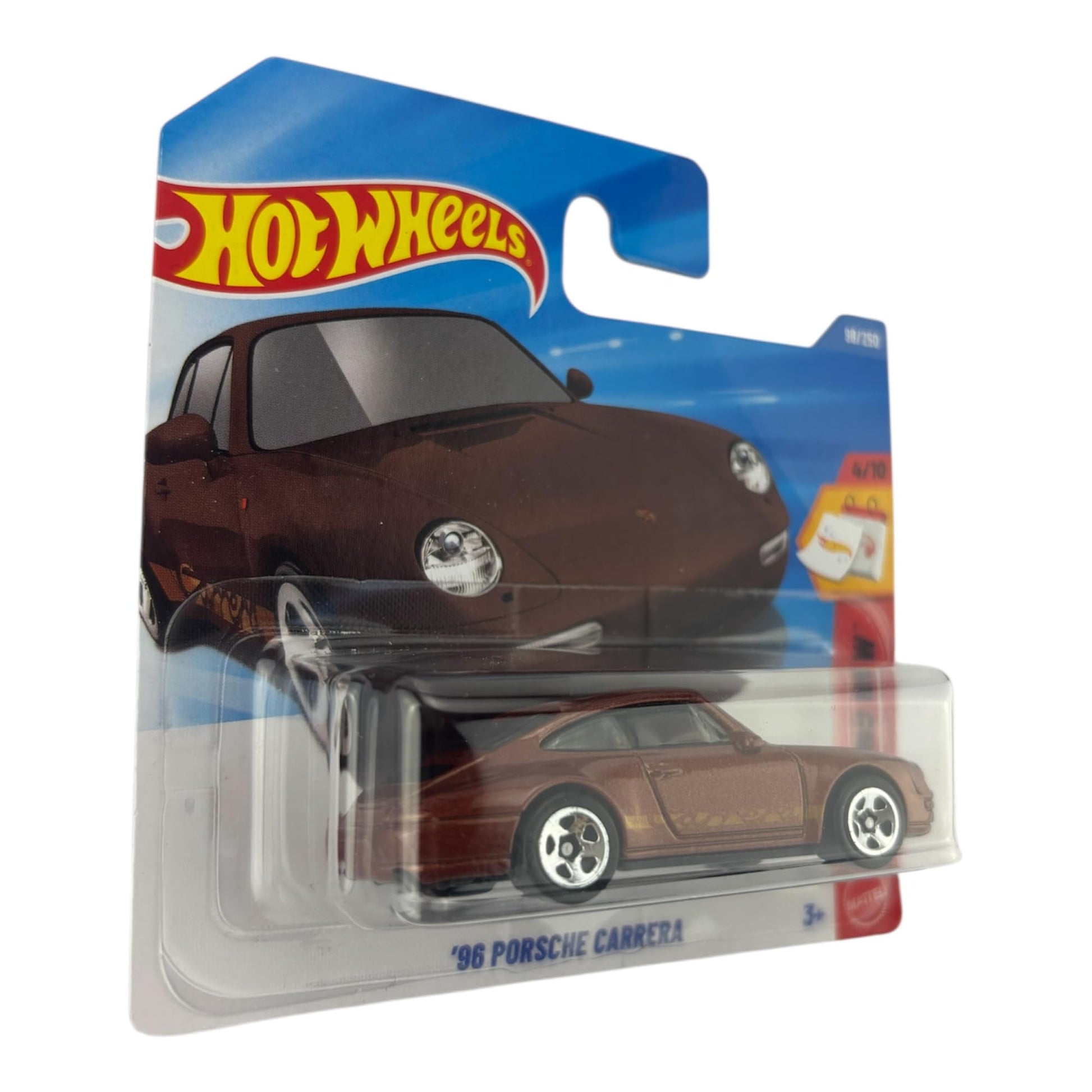 Hot Wheels '96 Porsche Carrera [Brown] Then & Now 4/10, 98/250, 1:64 Scale Diecast Toy Vehicle