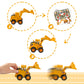 Sand Construction Kit - Play Sand Art Kit with 7 Construction Truck, 2lbs Magic Sand, Castle Molds, Crane, Worker Figures and Road Signs, Construction