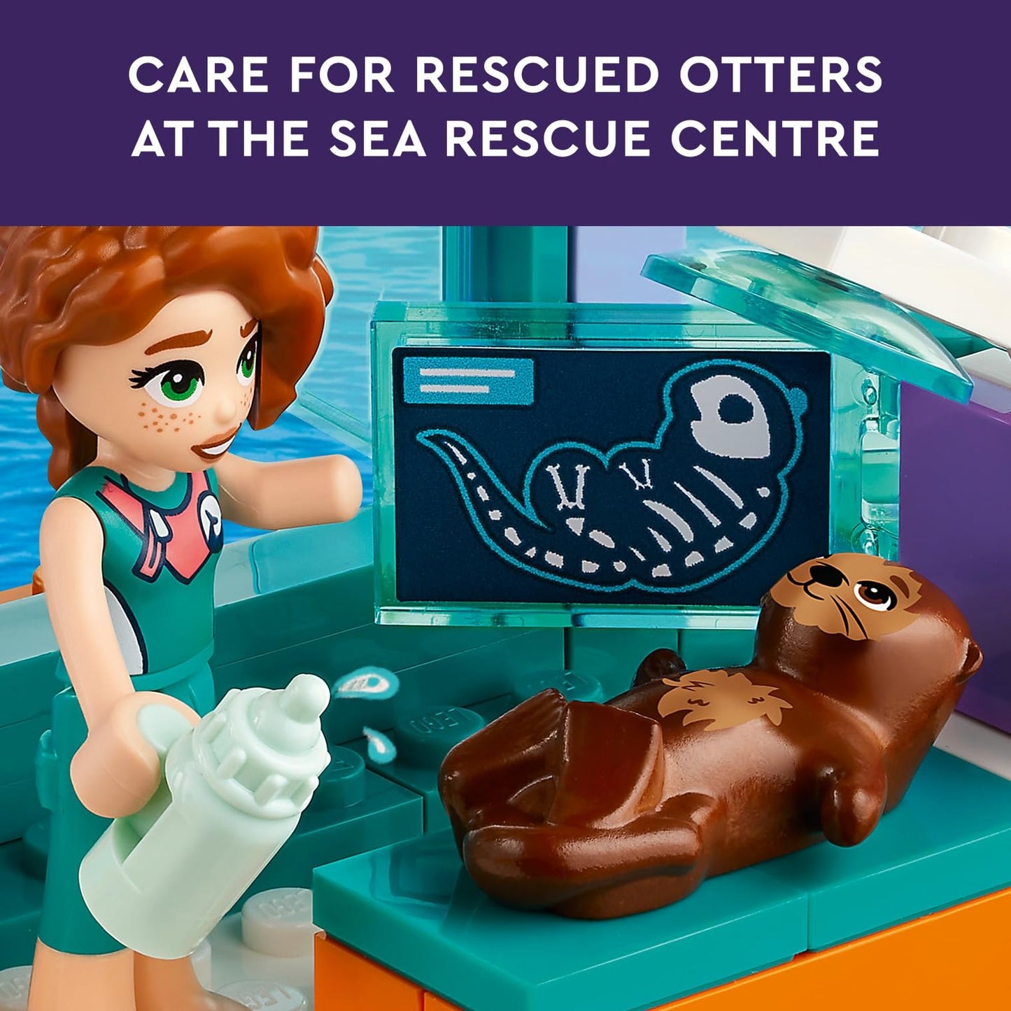 LEGO Friends Sea Rescue Center 41736 Building Toy for Ages 7+, with 3 Mini-Dolls, 2 Otters, a Seahorse, Turtle and Water Scooter, a Great Birthday