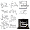 10 PCS Silver Happy Birthday Acrylic Cake Toppers Mirrored Side Cake Decorations Inserts 10 Styles (Silver)