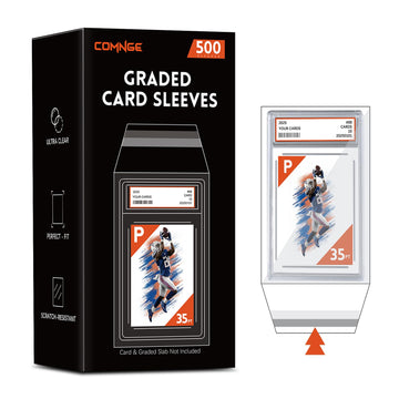 500ct PSA Slab Sleeves - Perfect Fit PSA Slab Sleeves for 35pt Graded Cards, Acid-Free Anti-Scratch Resealable Bag, Dust-Proof Ultra Clear Slab