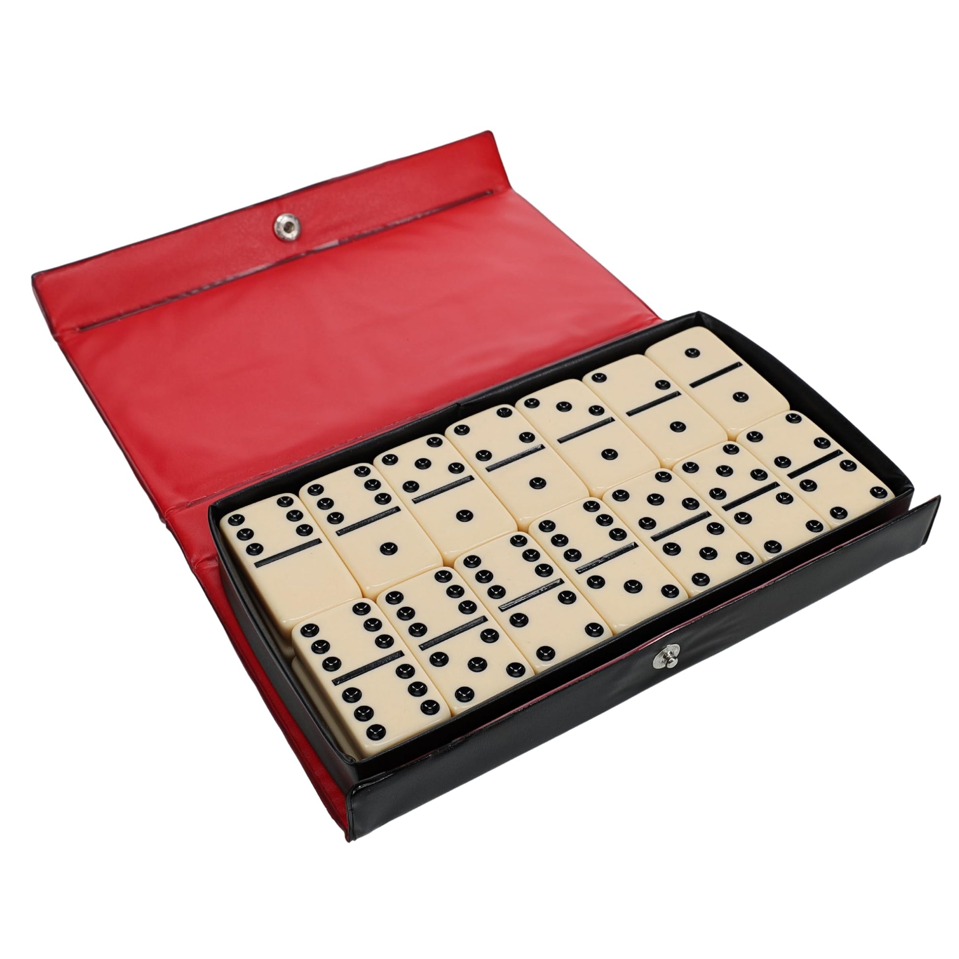 WE Games Club Size Double Six Ivory Dominoes in Vinyl Case