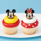 DecoPac Disney's Mickey Mouse and Minnie Mouse Rings, 24 Classic Disney Cupcake Decorations, Cake Toppers For Birthday, Parties, Celebrations - 24
